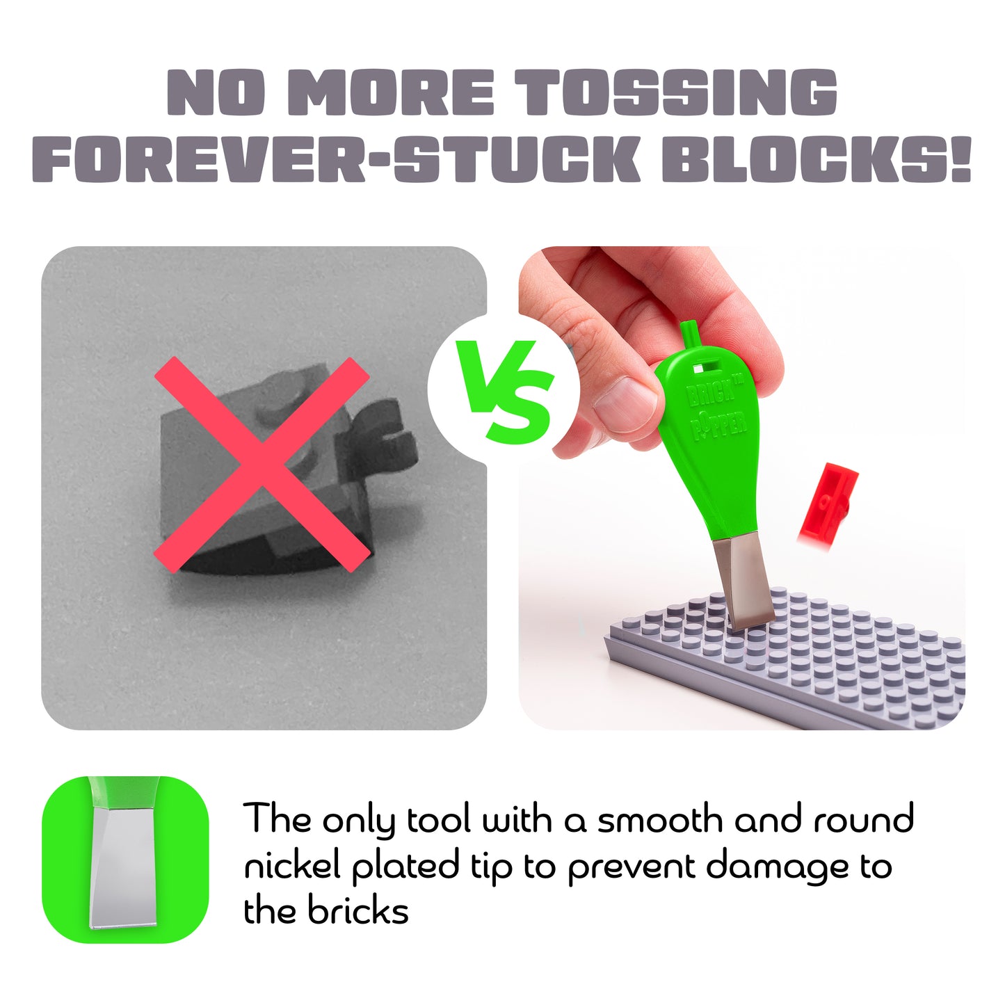 Lime Green LEGO Brick Popper Tool