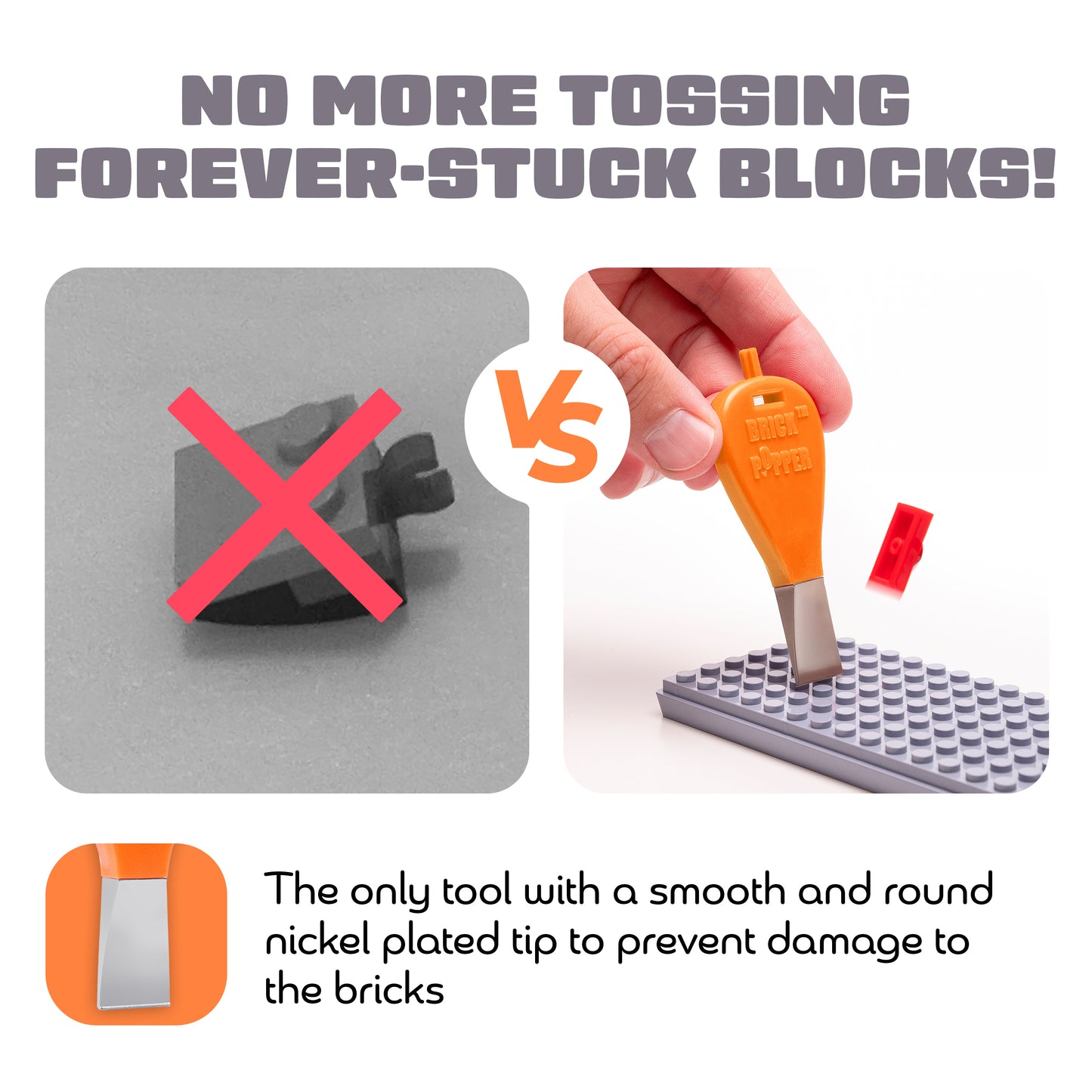 Orange LEGO Brick Popper Tool