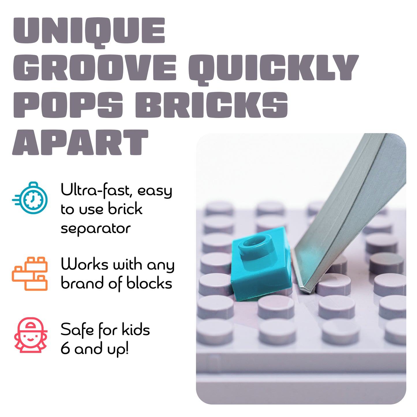 Light Blue LEGO Brick Popper Tool