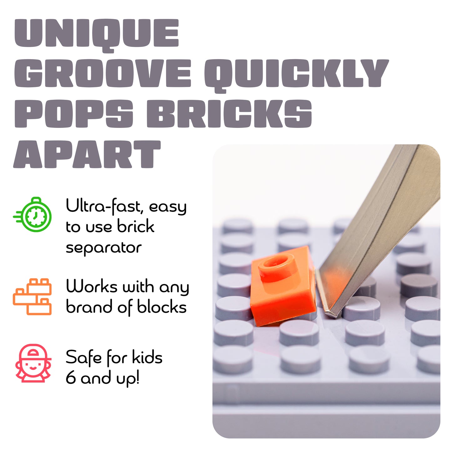Orange LEGO Brick Popper Tool