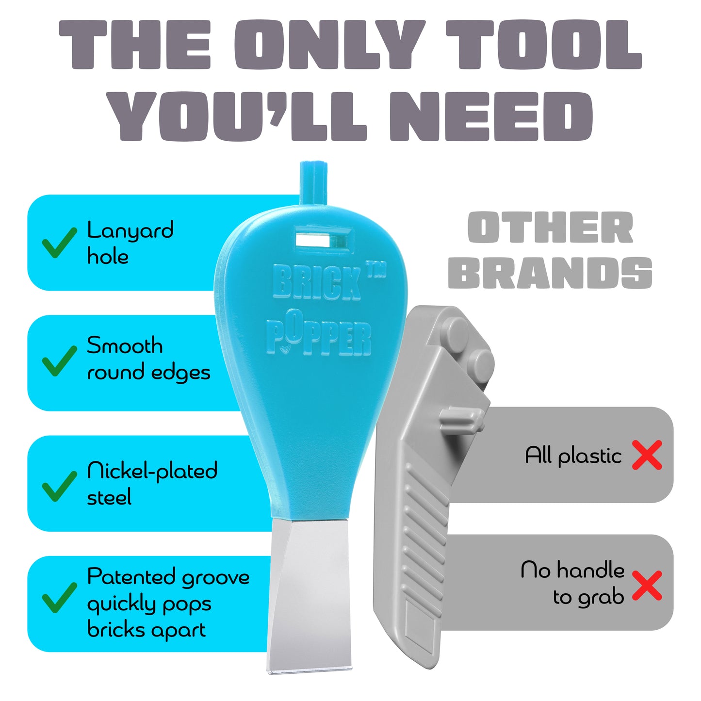 Light Blue LEGO Brick Popper Tool