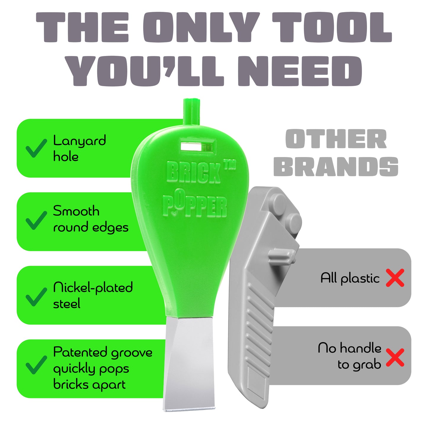 Lime Green LEGO Brick Popper Tool