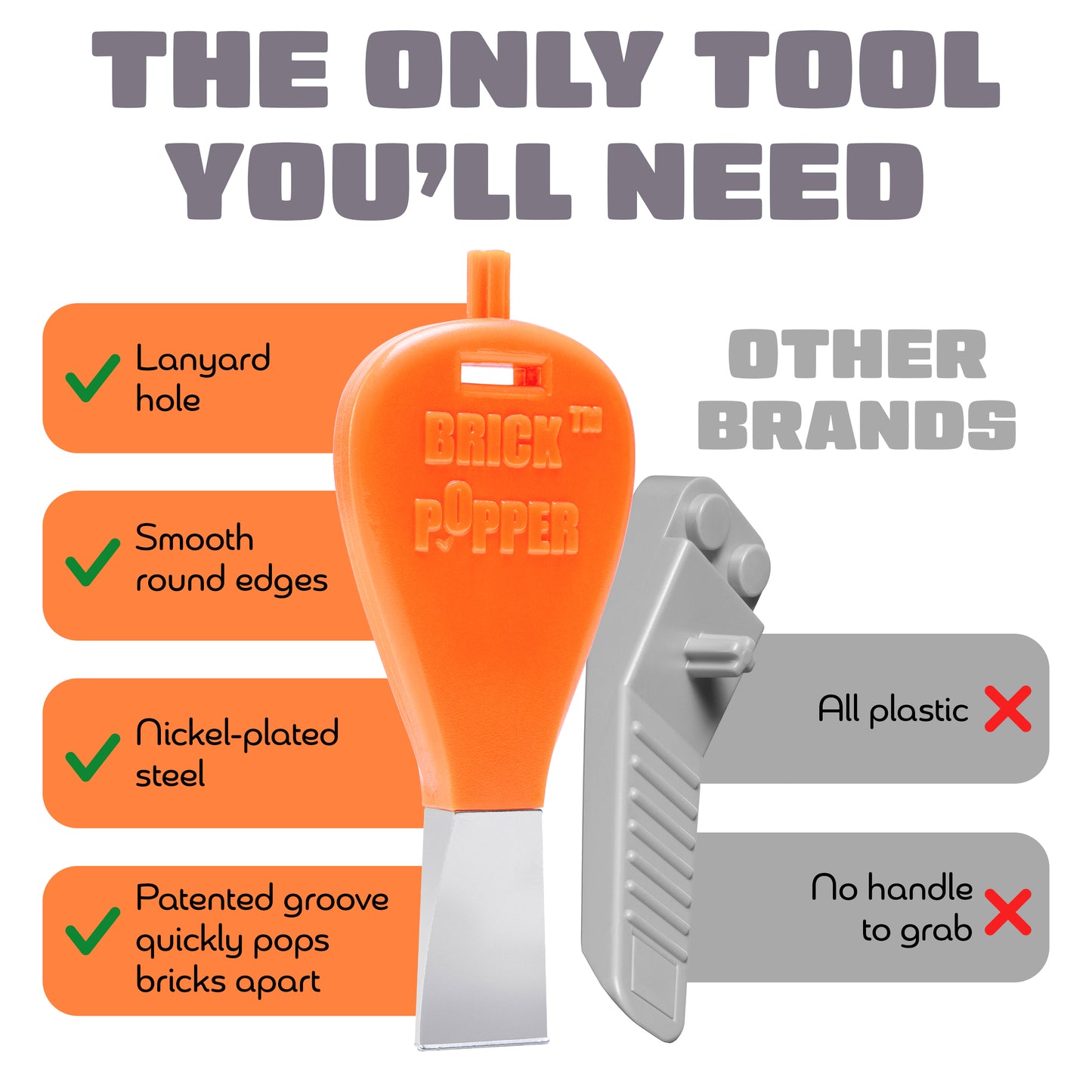 Orange LEGO Brick Popper Tool