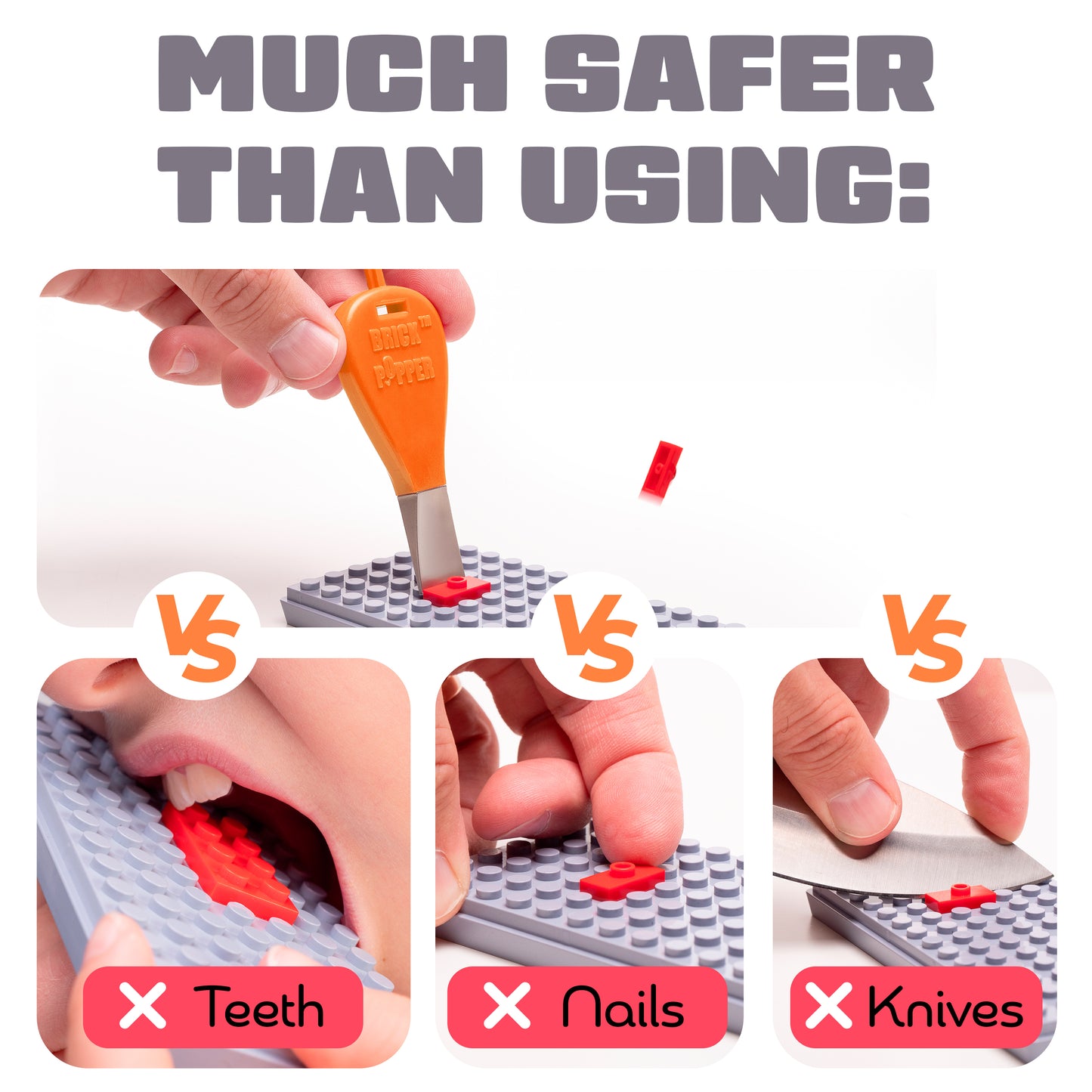 Orange LEGO Brick Popper Tool
